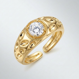 VINTAGE ZIRKONIATTA KULTASORMUS - (SÄÄDETTÄVÄ)