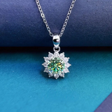 Sinivihreä Moissanite Lumihiutaleripus