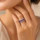 Boho-ametistisormus zirkonilla