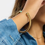 Vintage kultainen säädettävä rannekoru kivellä