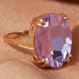 Minimalistinen Soikea Purppura Kiviriipus Sormus