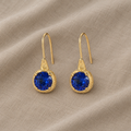 Retro sinisafiiri koukkukorvakorut