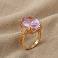 Minimalistinen Soikea Purppura Kiviriipus Sormus