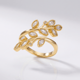 SORMUS LEHDILLÄ KULLASTA - (SÄÄDETTÄVÄ)