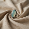Vintagetyylinen turkoosi statement-sormus hopeasta