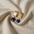 Boho Lapis Lazuli neliöpisarat korvakorut
