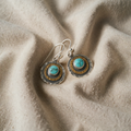 Boho Saturn korvakorut turkoosista ja kullasta