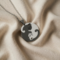 Yin Yang kissan kaulaketju ruostumattomasta teräksestä