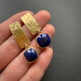 Boho Lapis Lazuli neliöpisarat korvakorut
