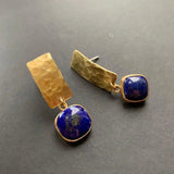 Boho Lapis Lazuli neliöpisarat korvakorut