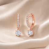 Rundsorvattu Moissanite Valkokulta Korvakorut