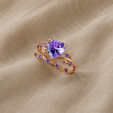 Säihkyvä sydänsormus, kullanvärinen